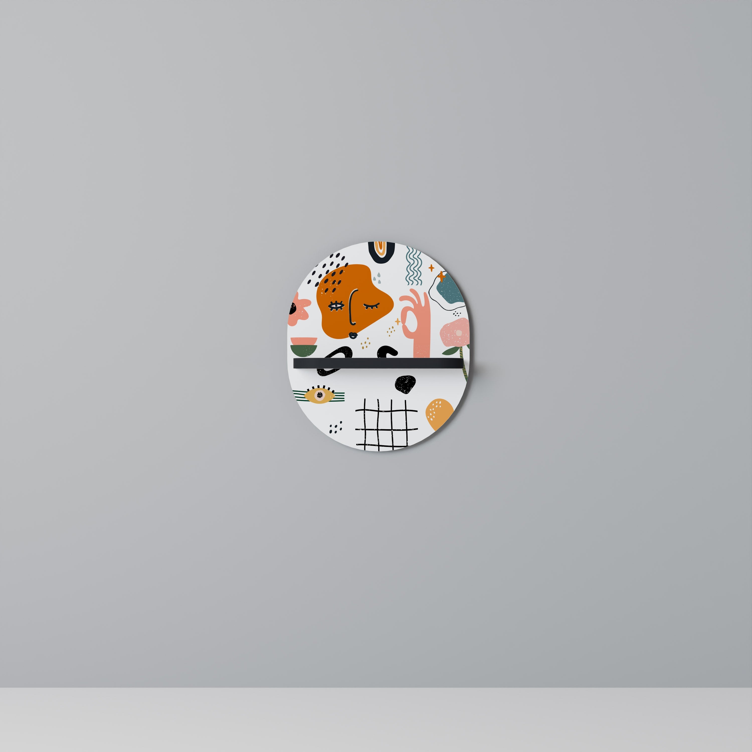 MATISSE WHIMSY Prateleira Oval Decorativa em Acabamento Preto