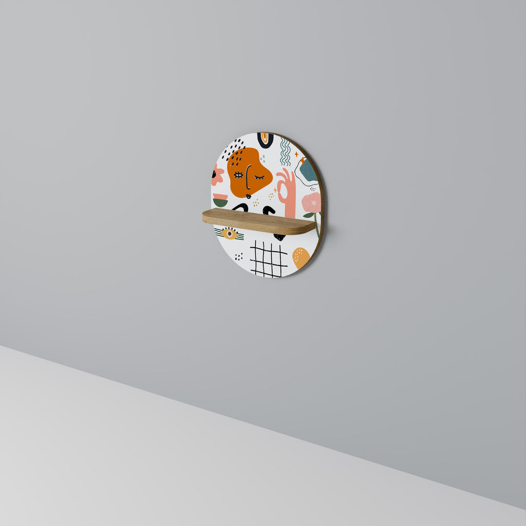 MATISSE WHIMSY Prateleira Oval Decorativa em Efeito Carvalho