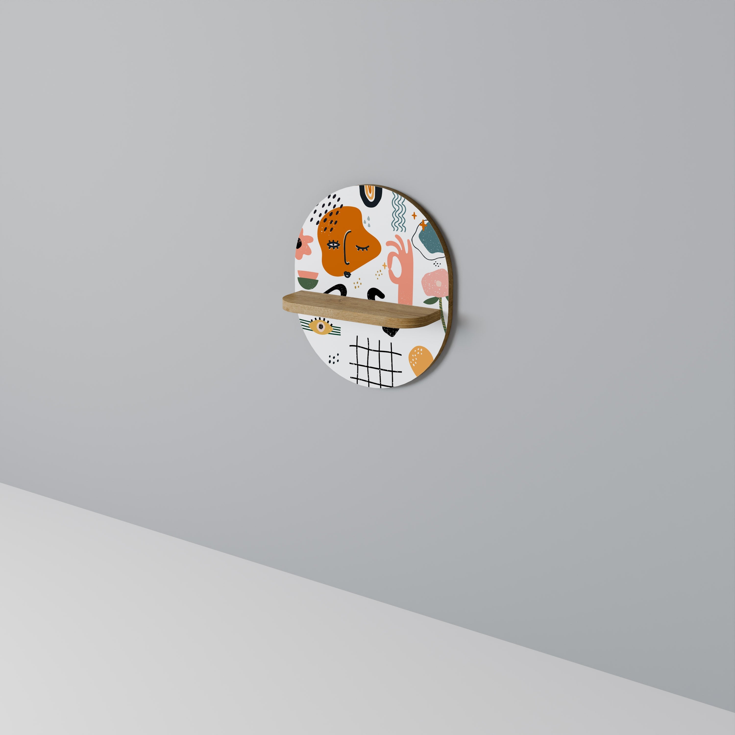 MATISSE WHIMSY Prateleira Oval Decorativa em Efeito Carvalho