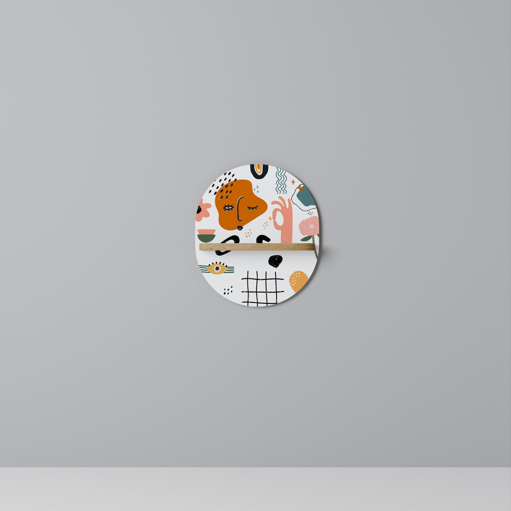 MATISSE WHIMSY Prateleira Oval Decorativa em Efeito Carvalho