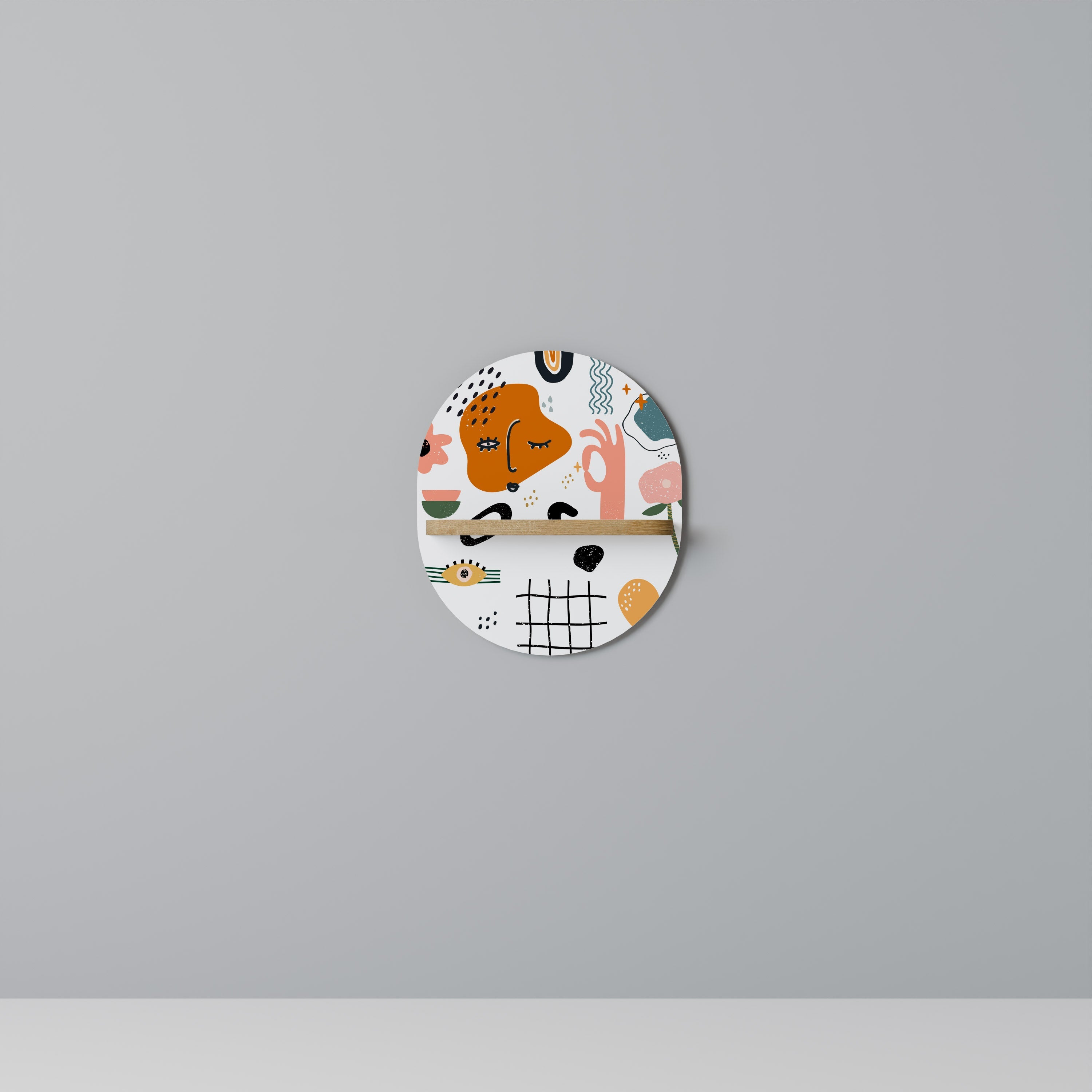 MATISSE WHIMSY Prateleira Oval Decorativa em Efeito Carvalho