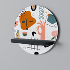 MATISSE WHIMSY Round Art Shelf In Black Finish