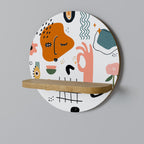 MATISSE WHIMSY Prateleira Redonda Decorativa em Efeito Carvalho