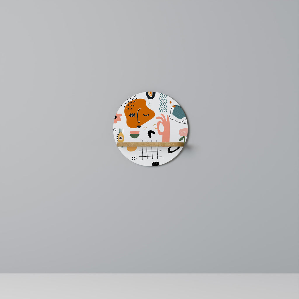 MATISSE WHIMSY Prateleira Redonda Decorativa em Efeito Carvalho