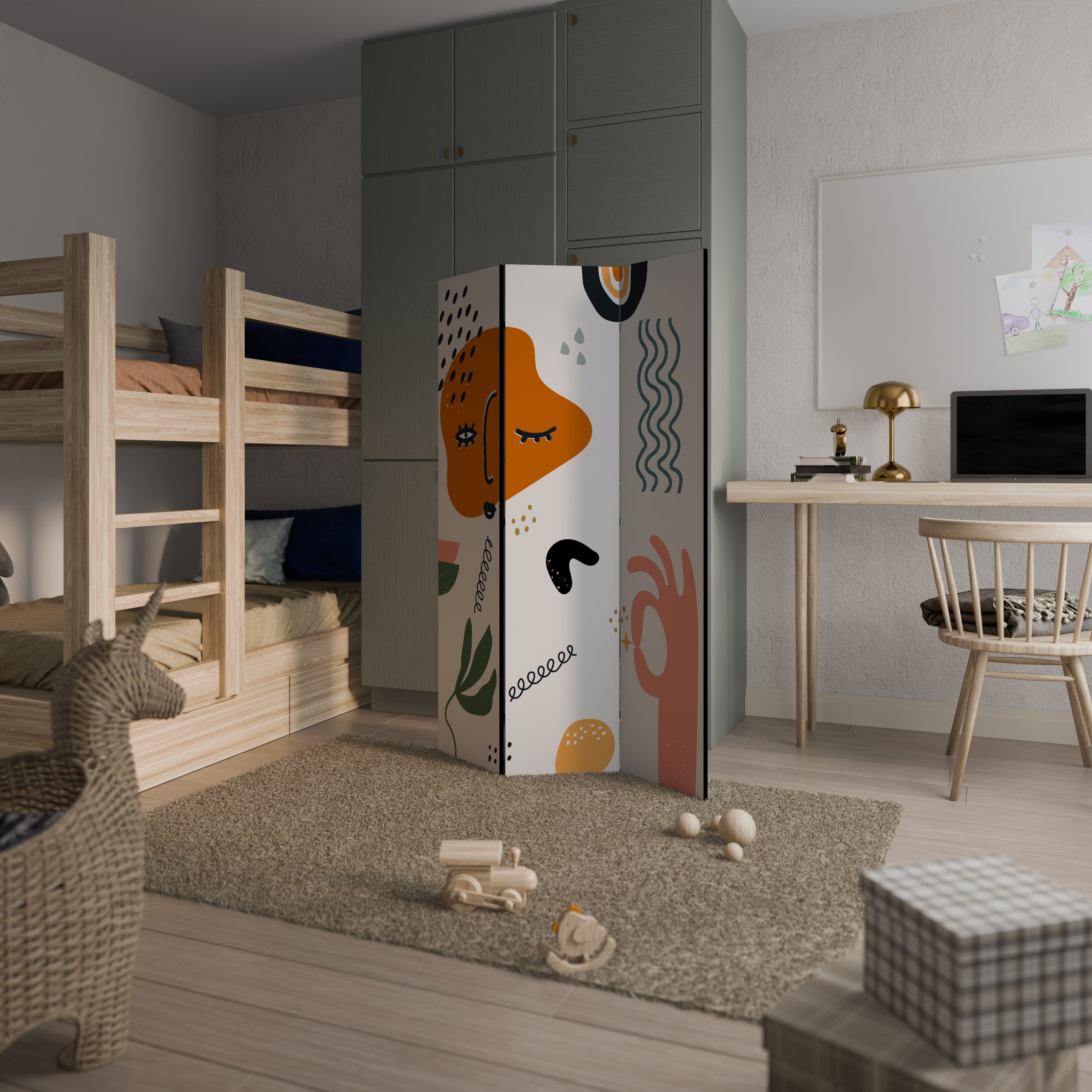 MATISSE WHIMSY Biombo Decorativo de 3 Painéis