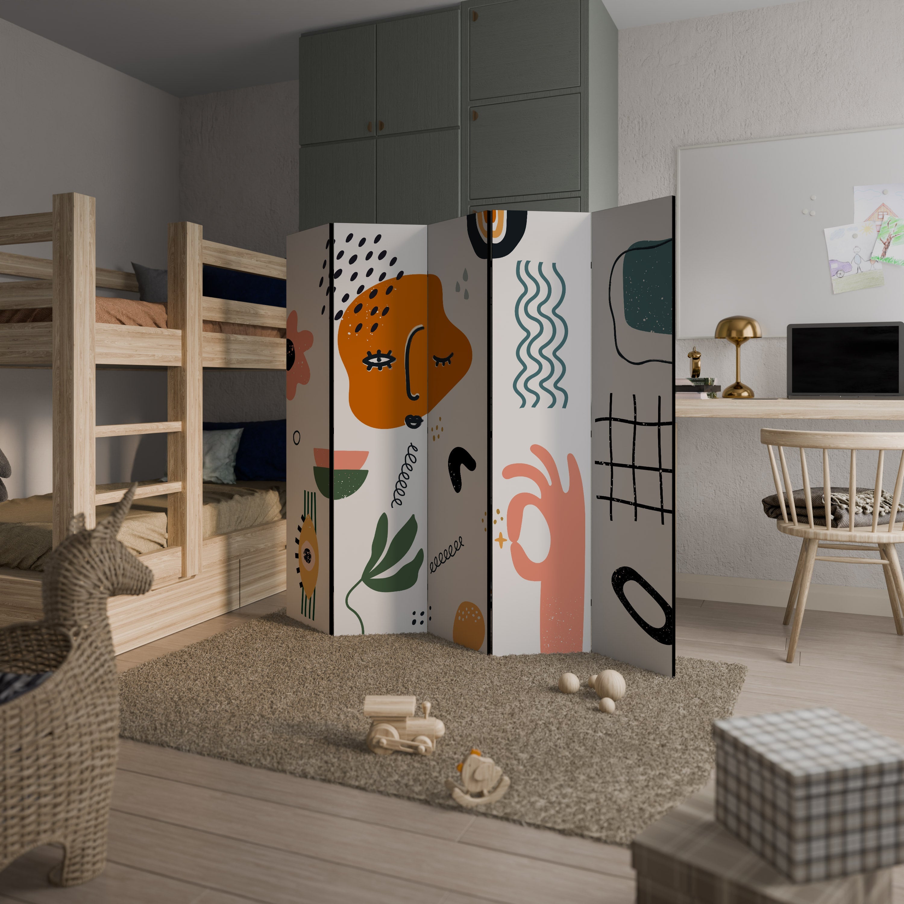 MATISSE WHIMSY Biombo Decorativo de 5 Painéis