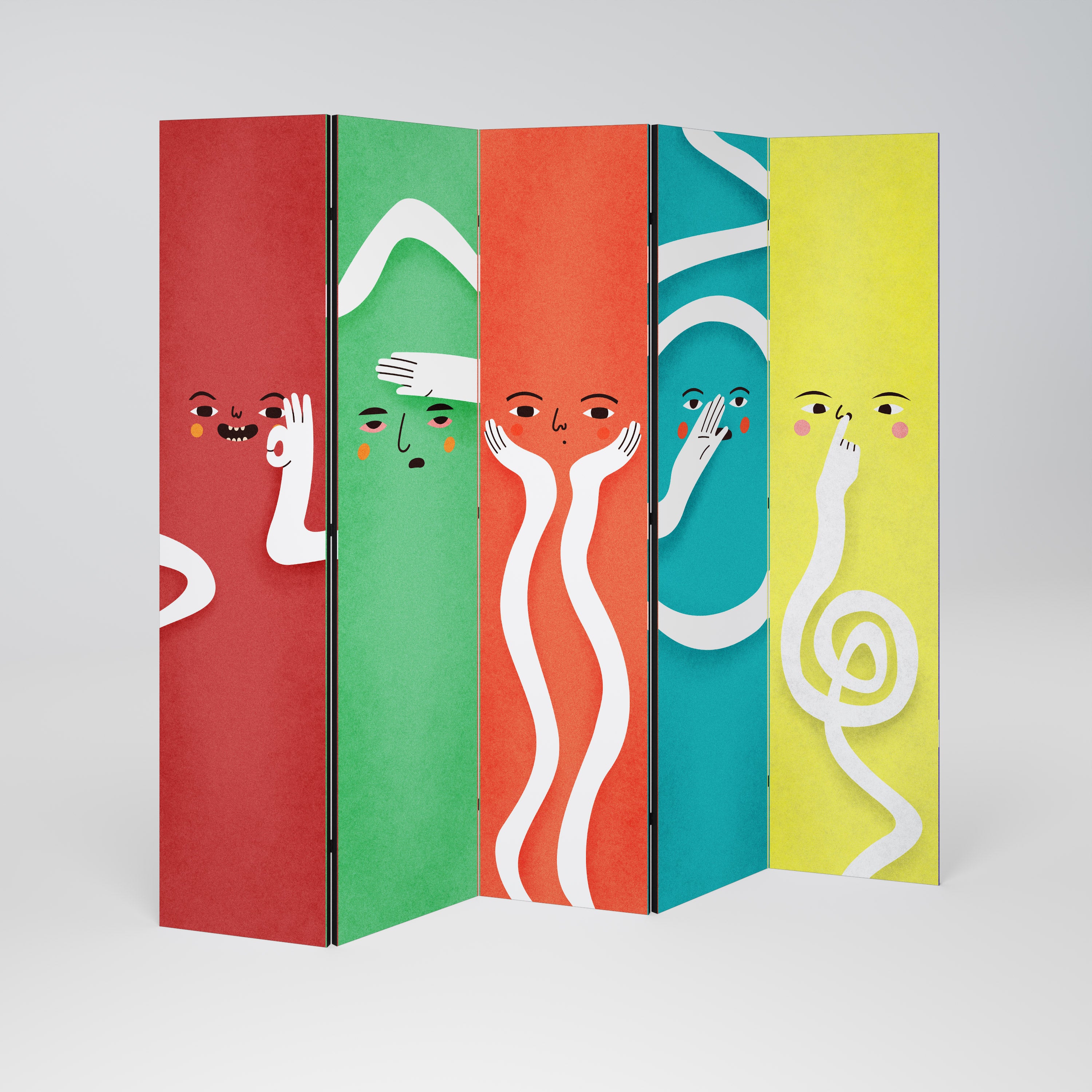 LIVELY FEATURES Biombo de 5 Painéis