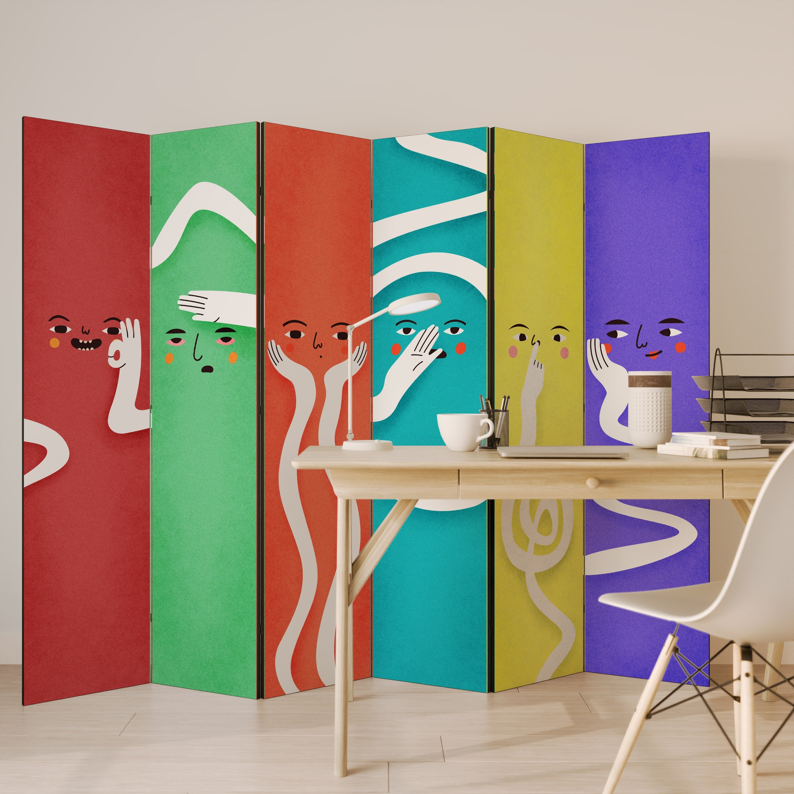 LIVELY FEATURES Biombo Decorativo de 6 Painéis