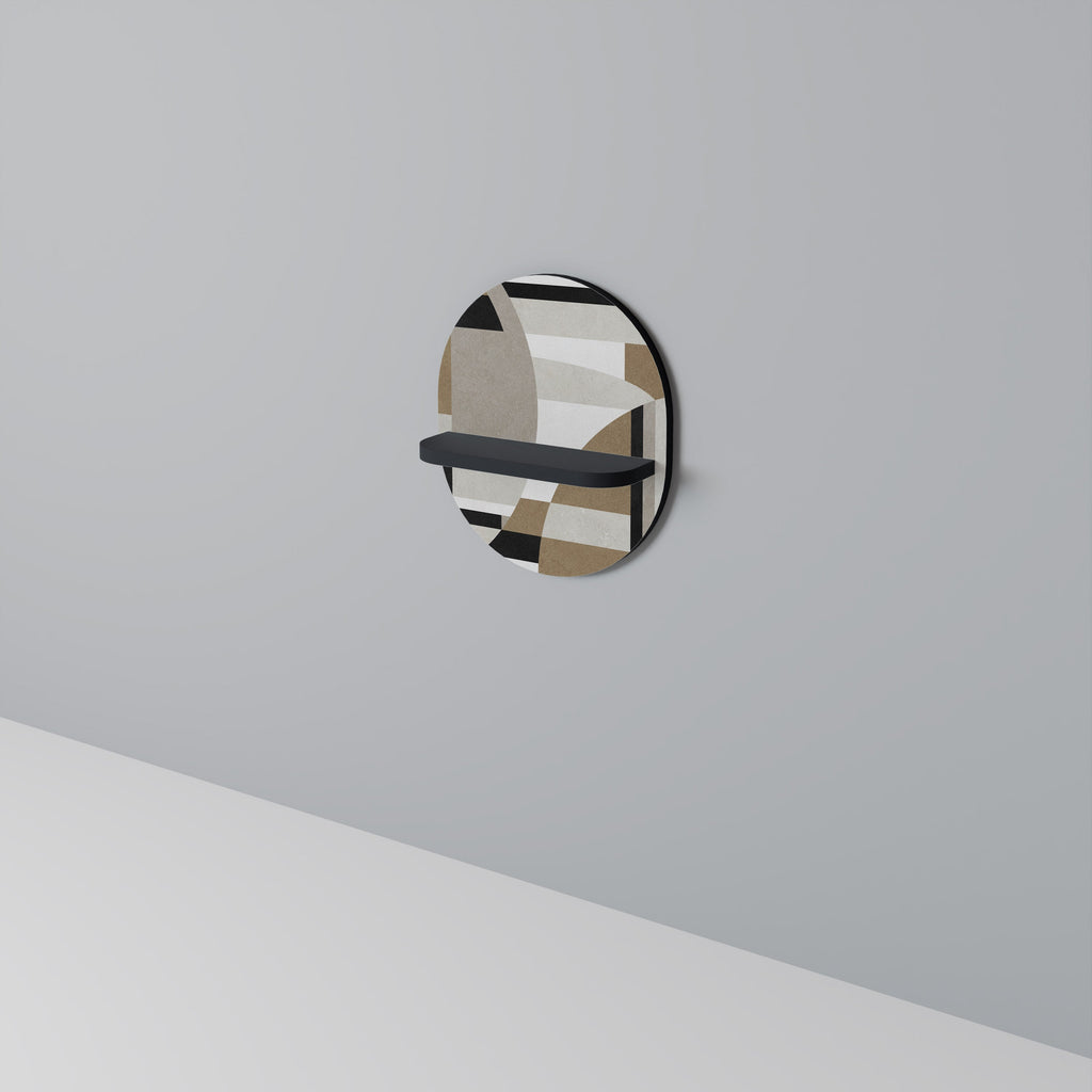 DELICATE MEMENTO Prateleira Oval Decorativa em Acabamento Preto