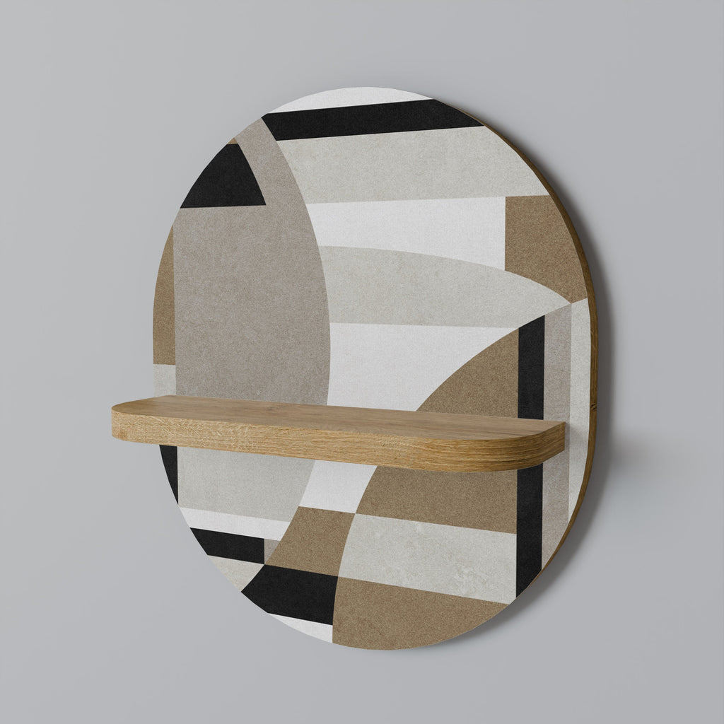 DELICATE MEMENTO Prateleira Oval Decorativa em Efeito Carvalho