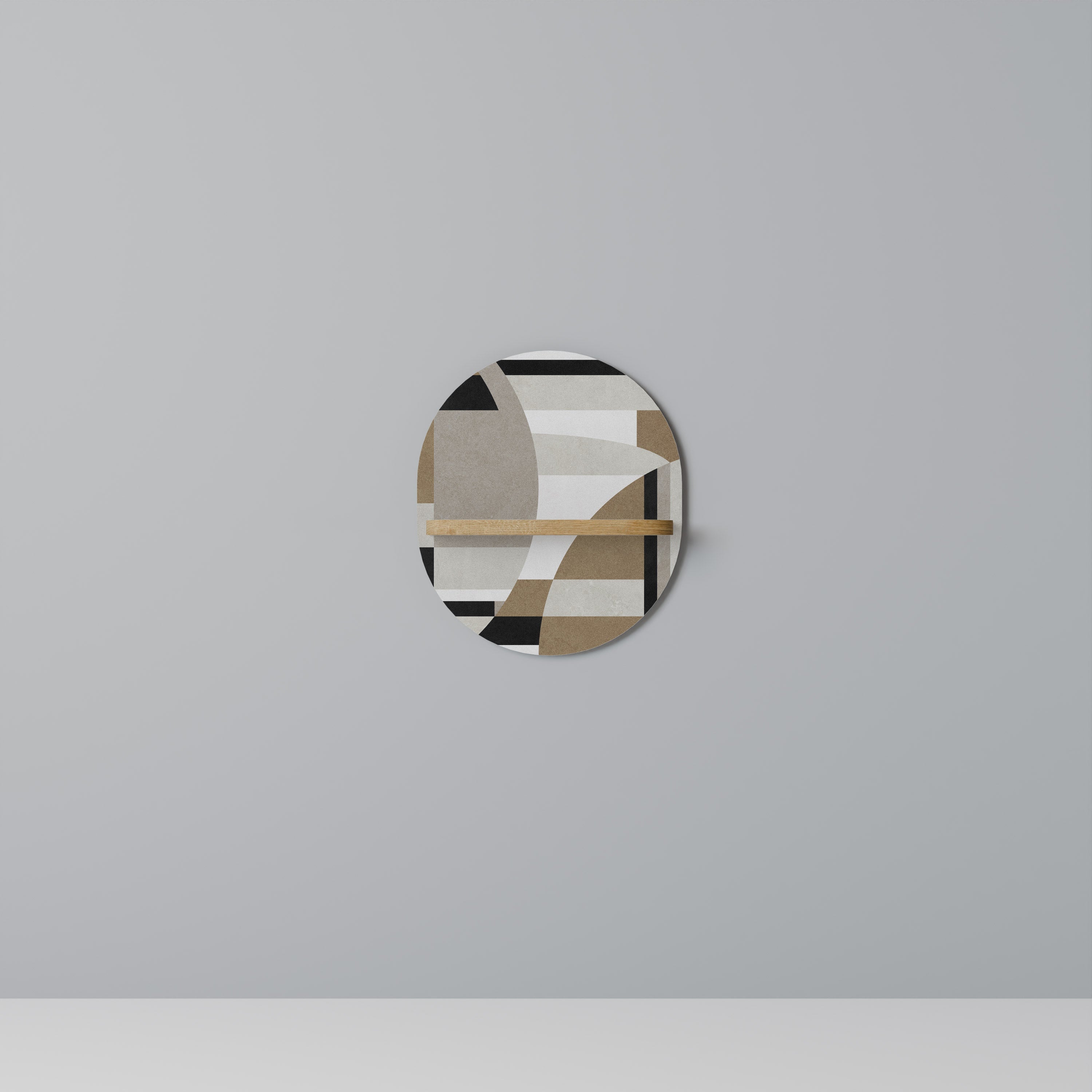 DELICATE MEMENTO Prateleira Oval Decorativa em Efeito Carvalho