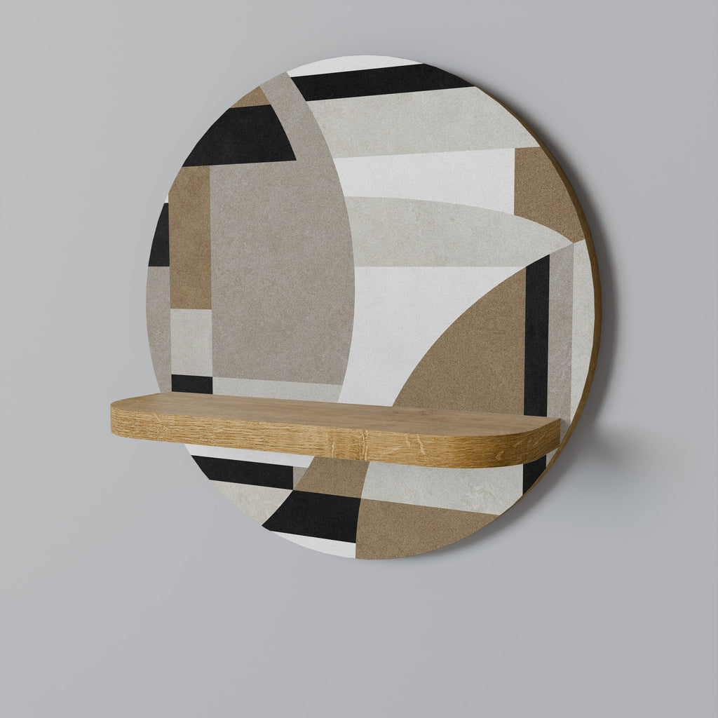 DELICATE MEMENTO Prateleira Redonda Decorativa em Efeito Carvalho