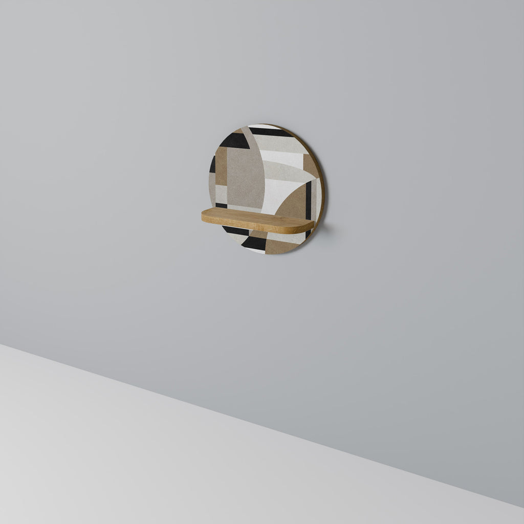 DELICATE MEMENTO Prateleira Redonda Decorativa em Efeito Carvalho