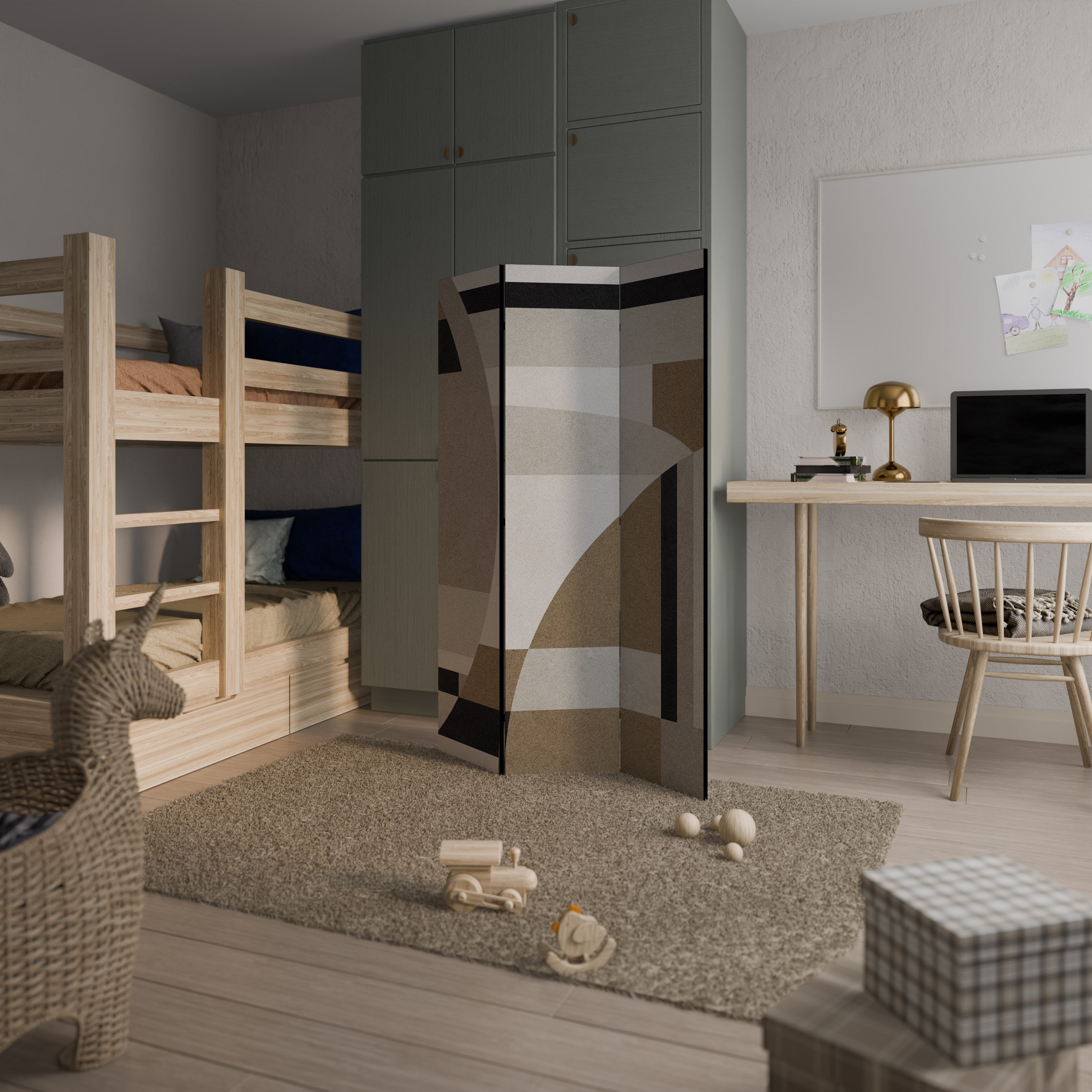 DELICATE MEMENTO Biombo Decorativo de 3 Painéis