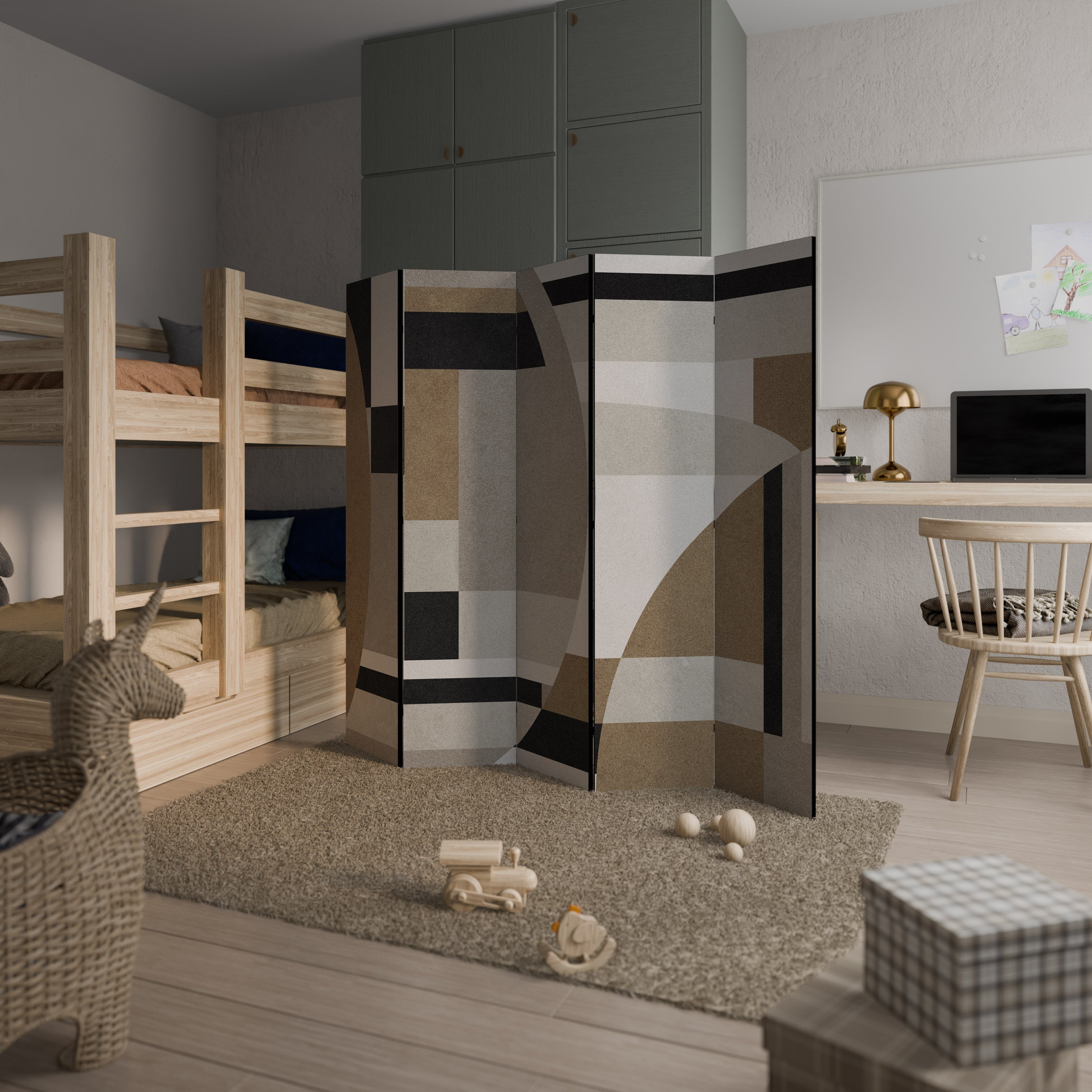 DELICATE MEMENTO Biombo Decorativo de 5 Painéis