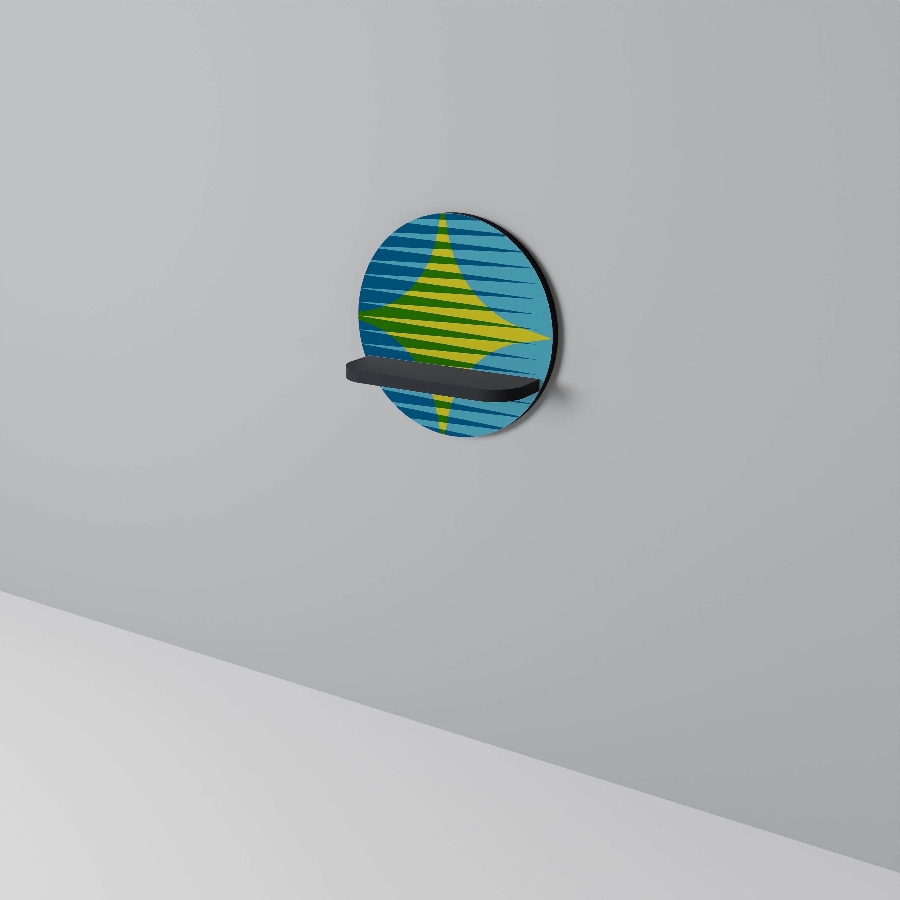 PERFECTION PICKS Round Art Shelf In Black Finish