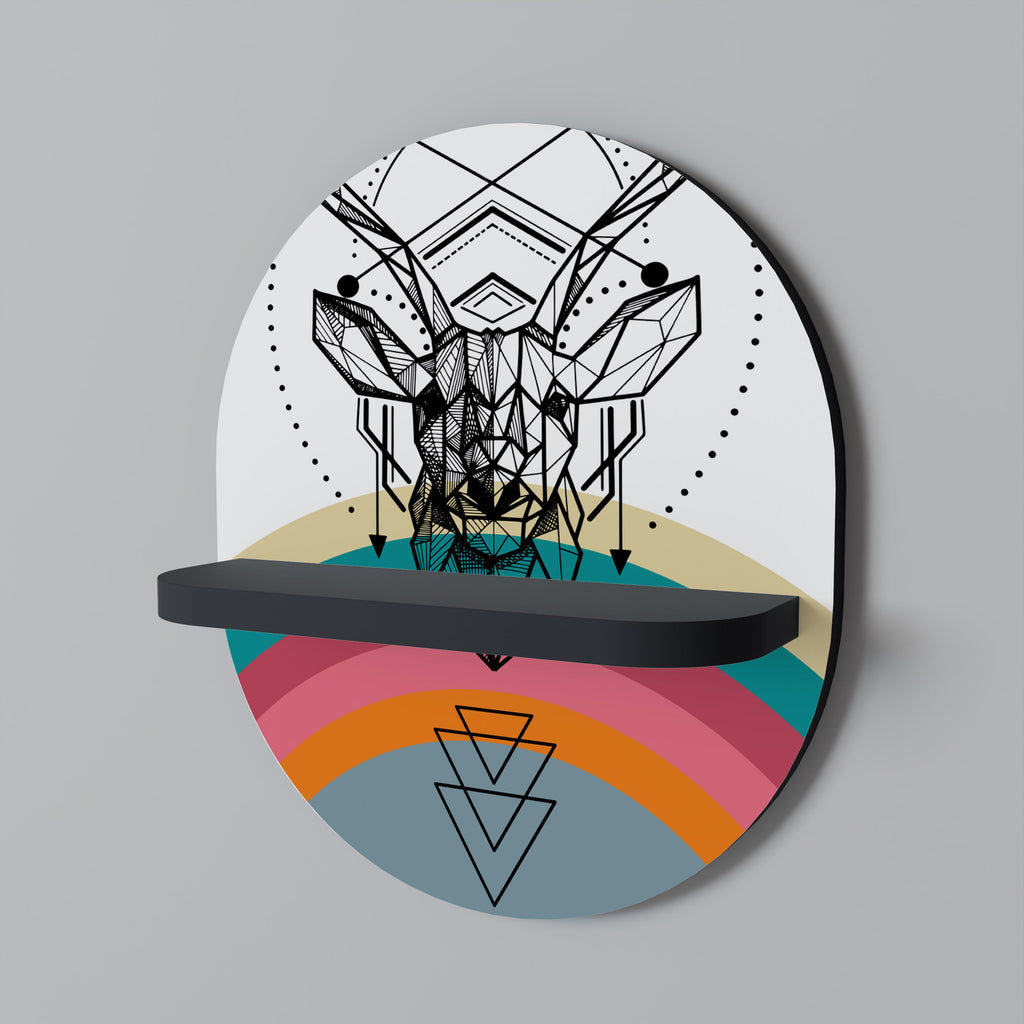 DEER OF COLOR Oval Art Shelf In Black Finish