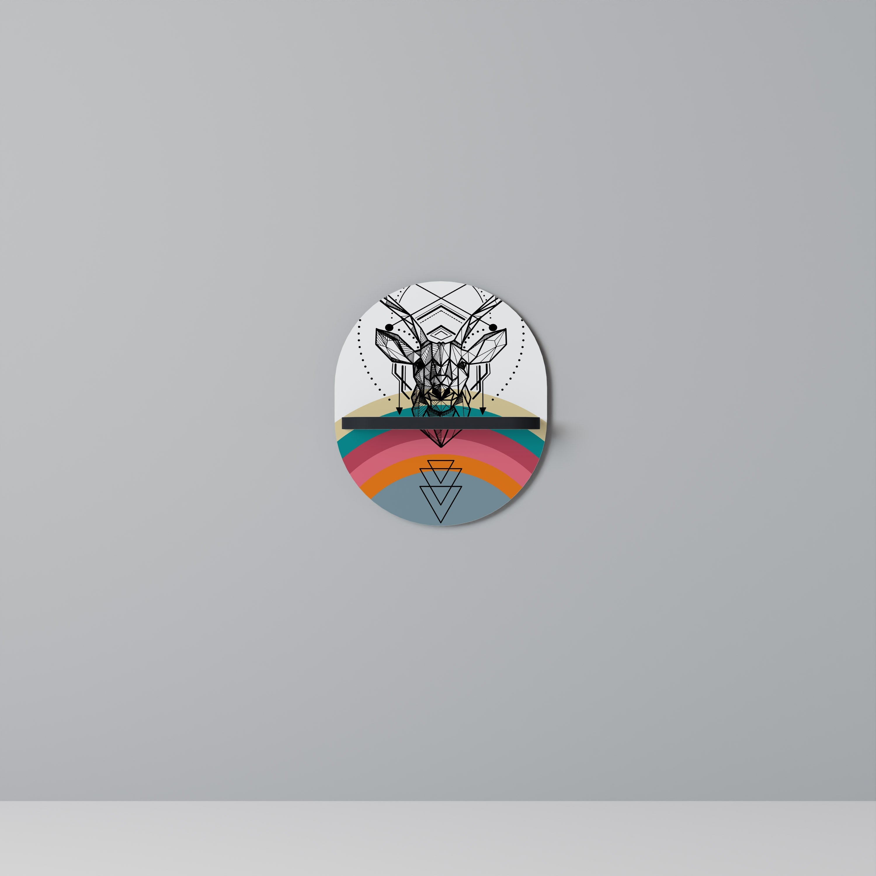 DEER OF COLOR Prateleira Oval Decorativa em Acabamento Preto
