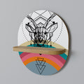 DEER OF COLOR Prateleira Oval Decorativa em Efeito Carvalho