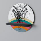 DEER OF COLOR Round Art Shelf In Black Finish