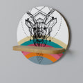 DEER OF COLOR Prateleira Redonda Decorativa em Efeito Carvalho