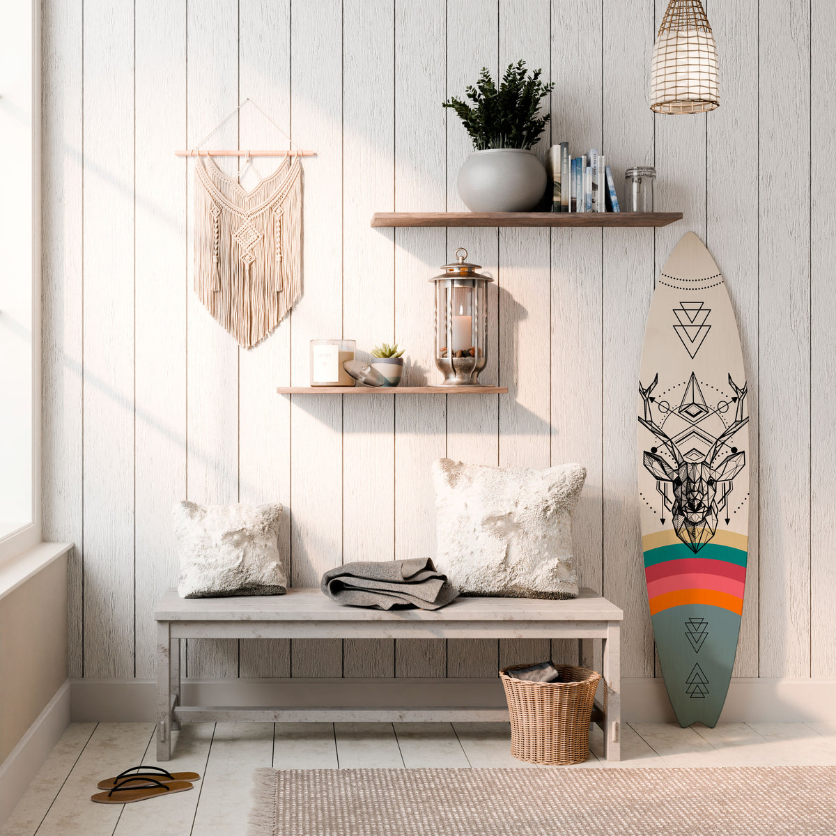 DEER OF COLOR Painel Decorativo Prancha de Surf