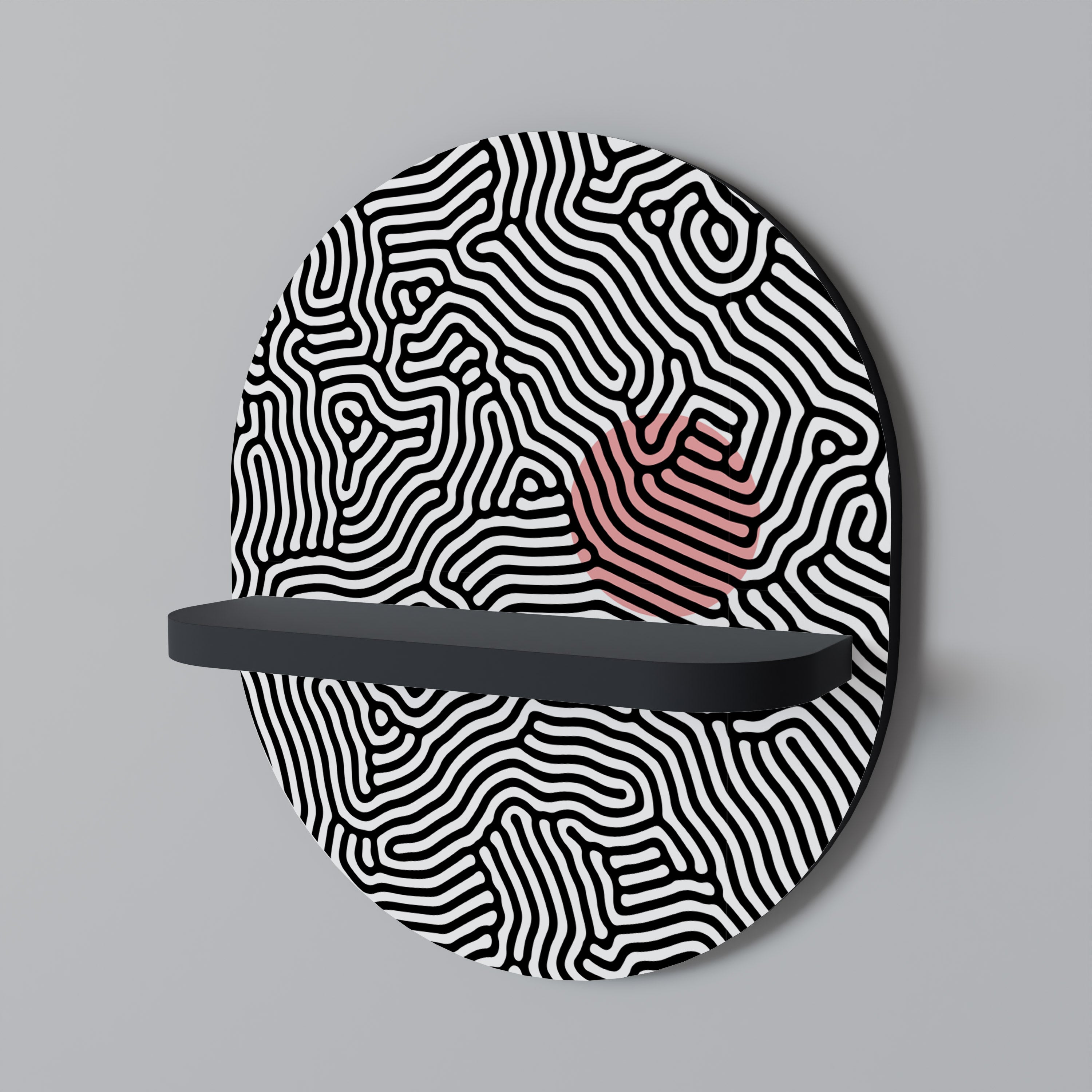 LIVING DOT Prateleira Oval Decorativa em Acabamento Preto