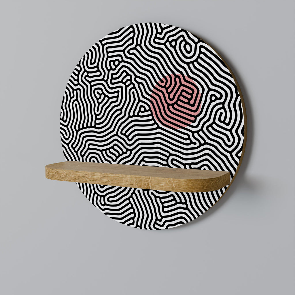 LIVING DOT Prateleira Redonda Decorativa em Efeito Carvalho