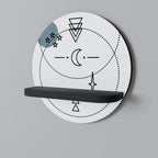 CELESTIAL BODY Round Art Shelf In Black Finish