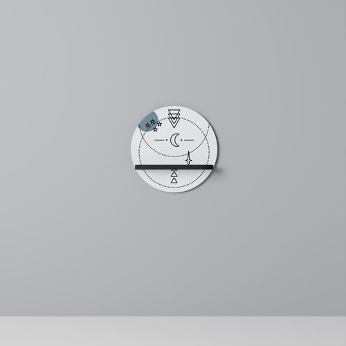 CELESTIAL BODY Prateleira Redonda Decorativa em Acabamento Preto