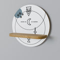 CELESTIAL BODY Prateleira Redonda Decorativa em Efeito Carvalho