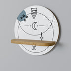 CELESTIAL BODY Prateleira Redonda Decorativa em Efeito Carvalho