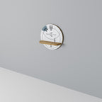 CELESTIAL BODY Prateleira Redonda Decorativa em Efeito Carvalho