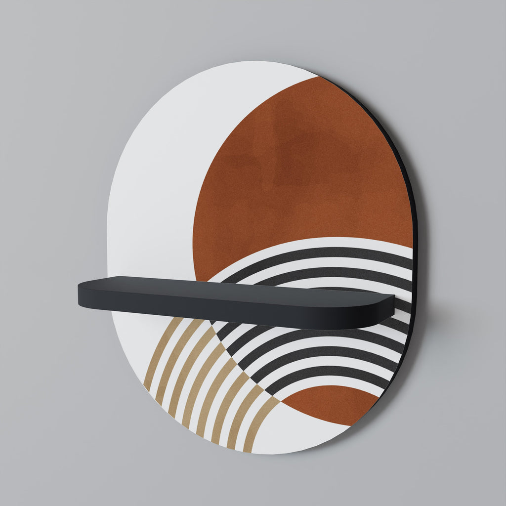 SPACE AROUND Prateleira Oval Decorativa em Acabamento Preto