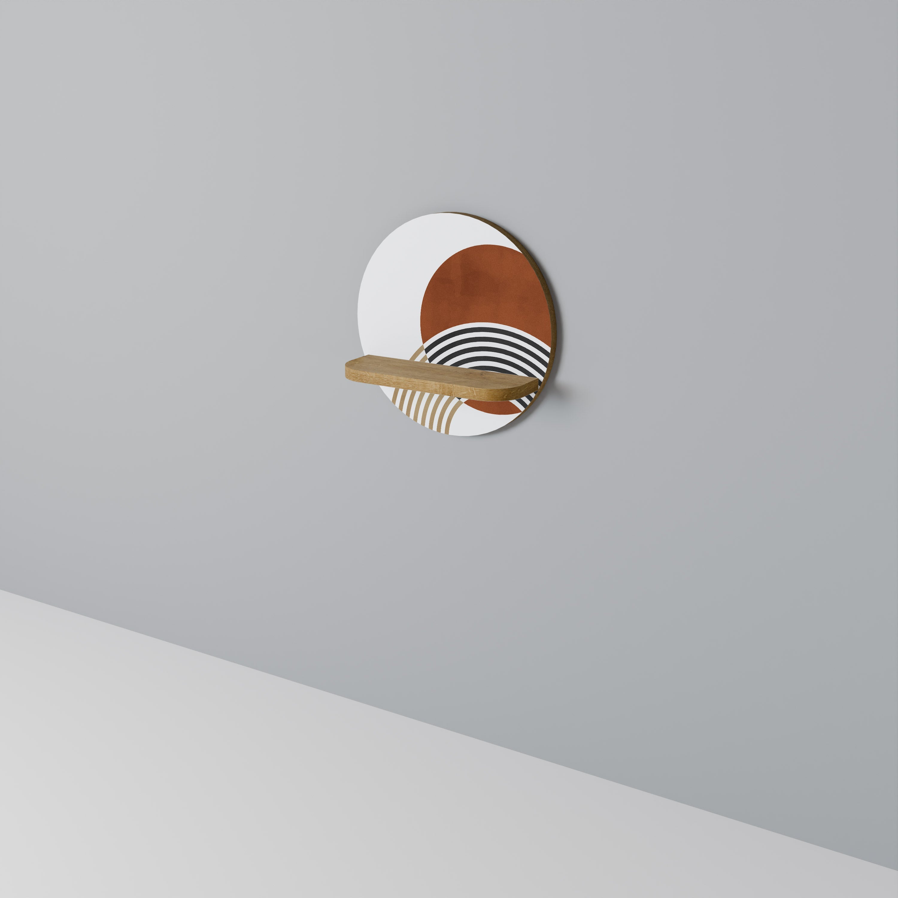 SPACE AROUND Prateleira Redonda Decorativa em Efeito Carvalho