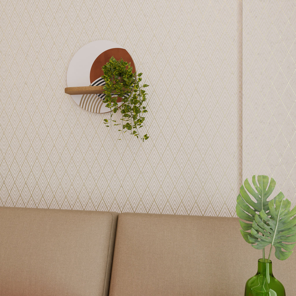 SPACE AROUND Prateleira Redonda Decorativa em Efeito Carvalho