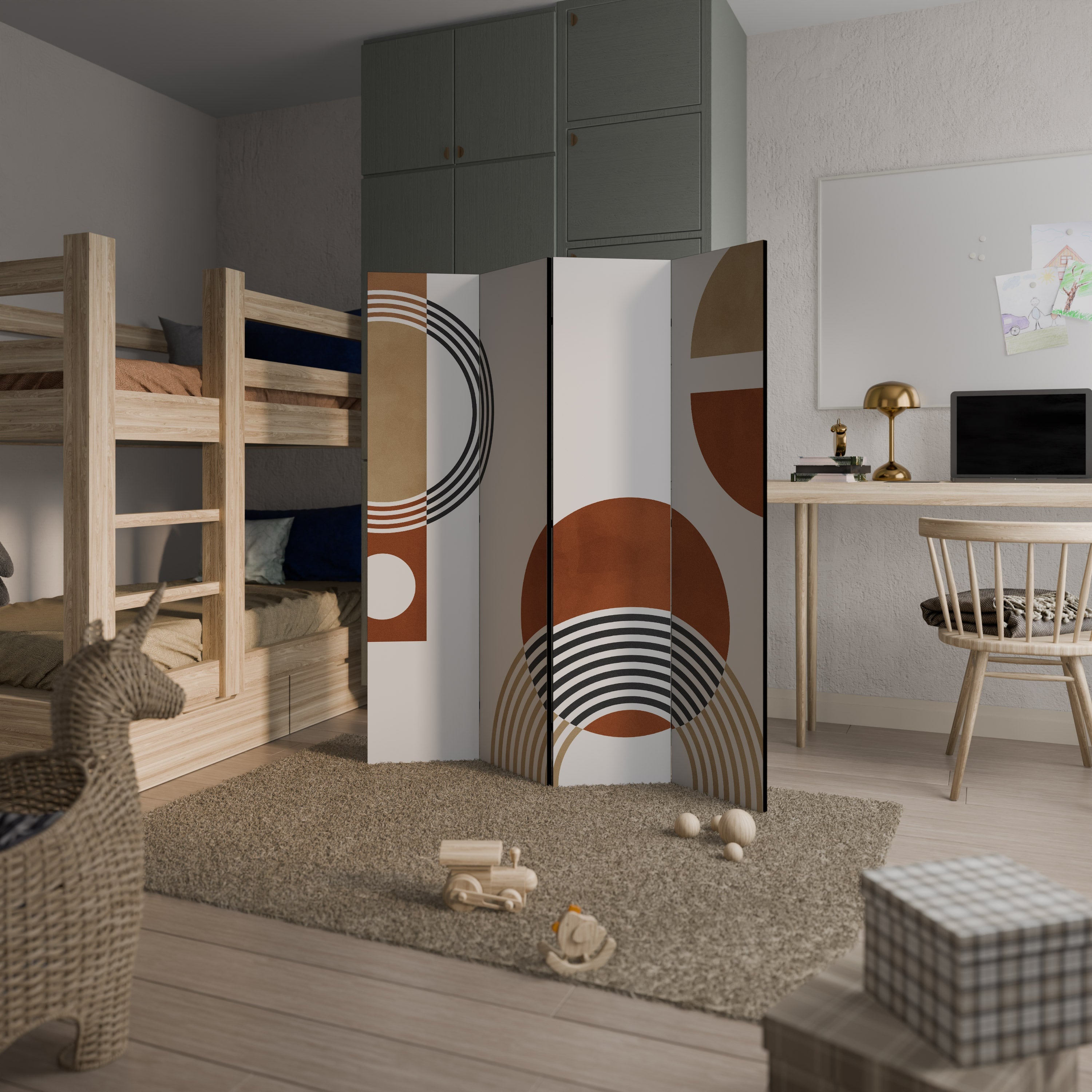 SPACE AROUND Biombo Decorativo de 4 Painéis