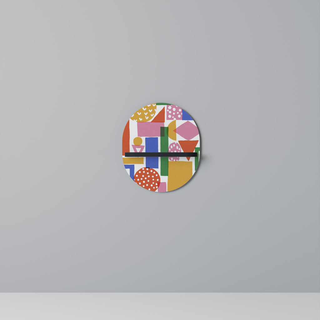 GEOMETRIC GLIMMER Prateleira Oval Decorativa em Acabamento Preto