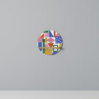 GEOMETRIC GLIMMER Prateleira Redonda Decorativa em Efeito Carvalho