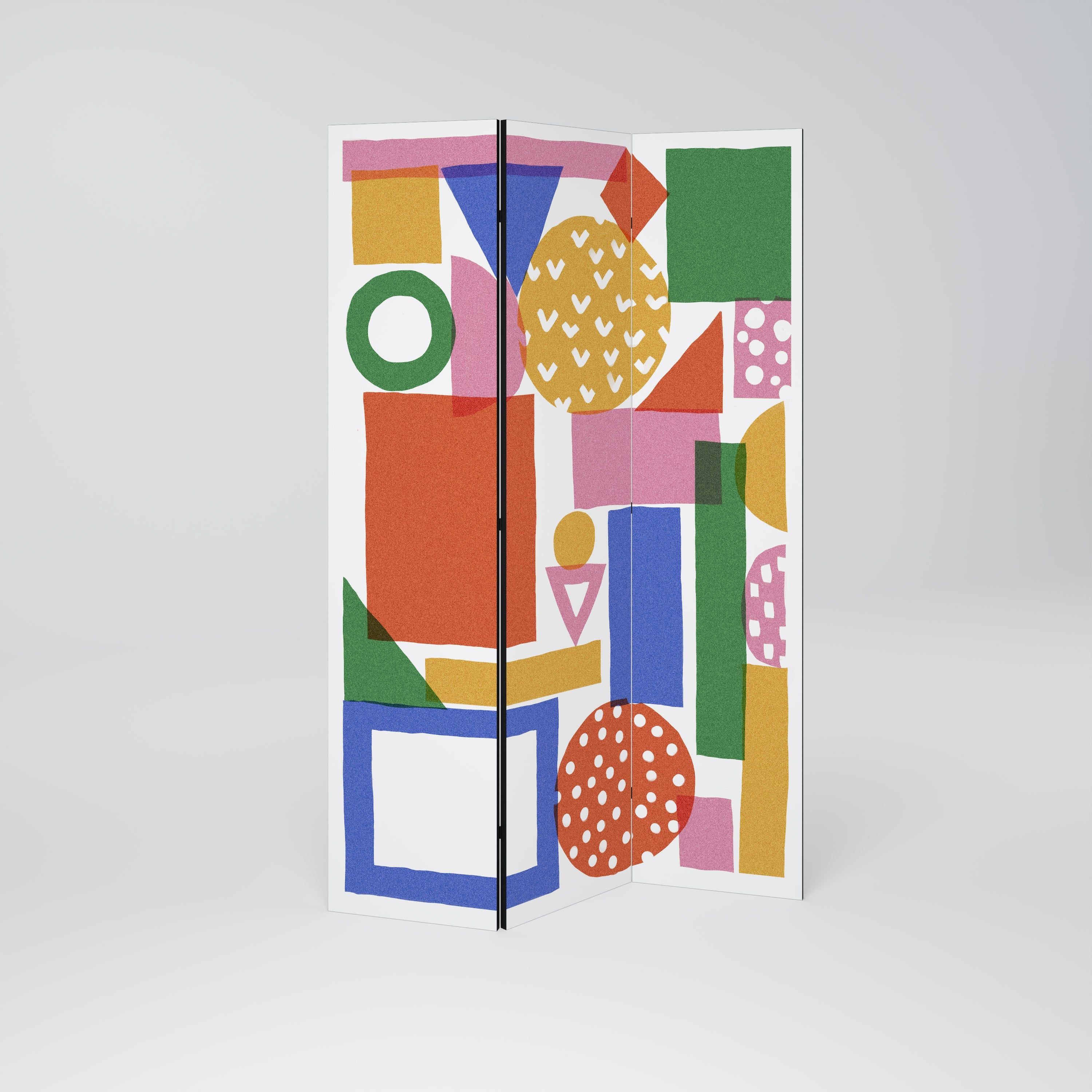 GEOMETRIC GLIMMER Biombo Decorativo de 3 Painéis