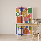 GEOMETRIC GLIMMER Biombo Decorativo de 3 Painéis