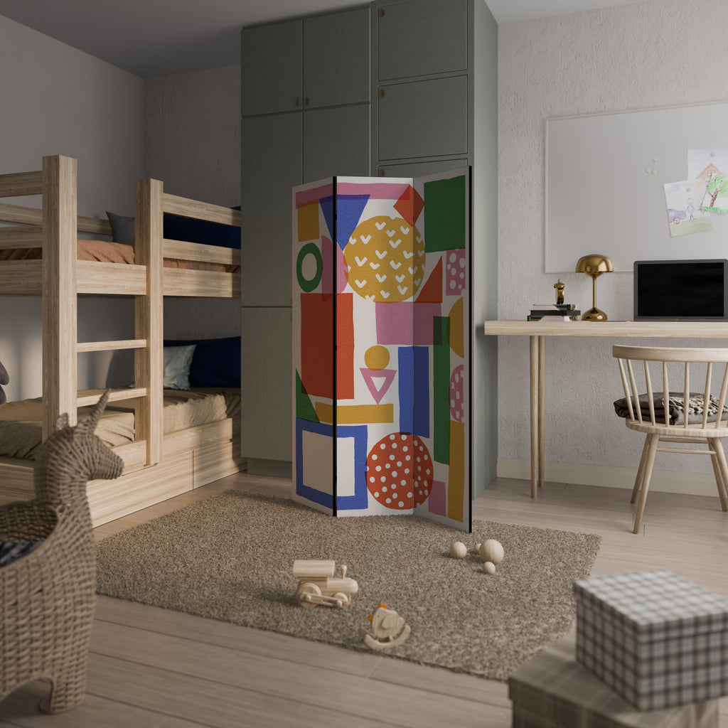 GEOMETRIC GLIMMER 3-Panel Room Divider