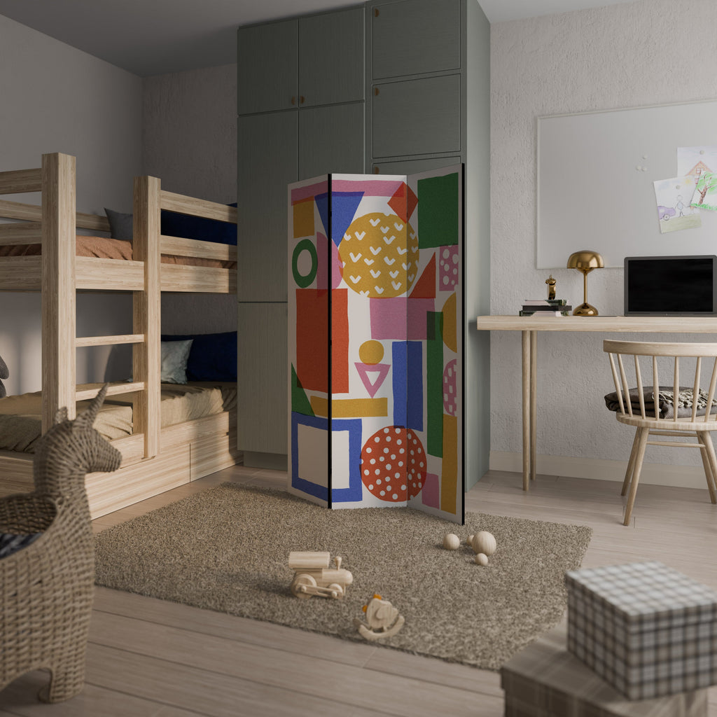 GEOMETRIC GLIMMER Biombo Decorativo de 3 Painéis