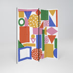 GEOMETRIC GLIMMER Biombo Decorativo de 4 Painéis