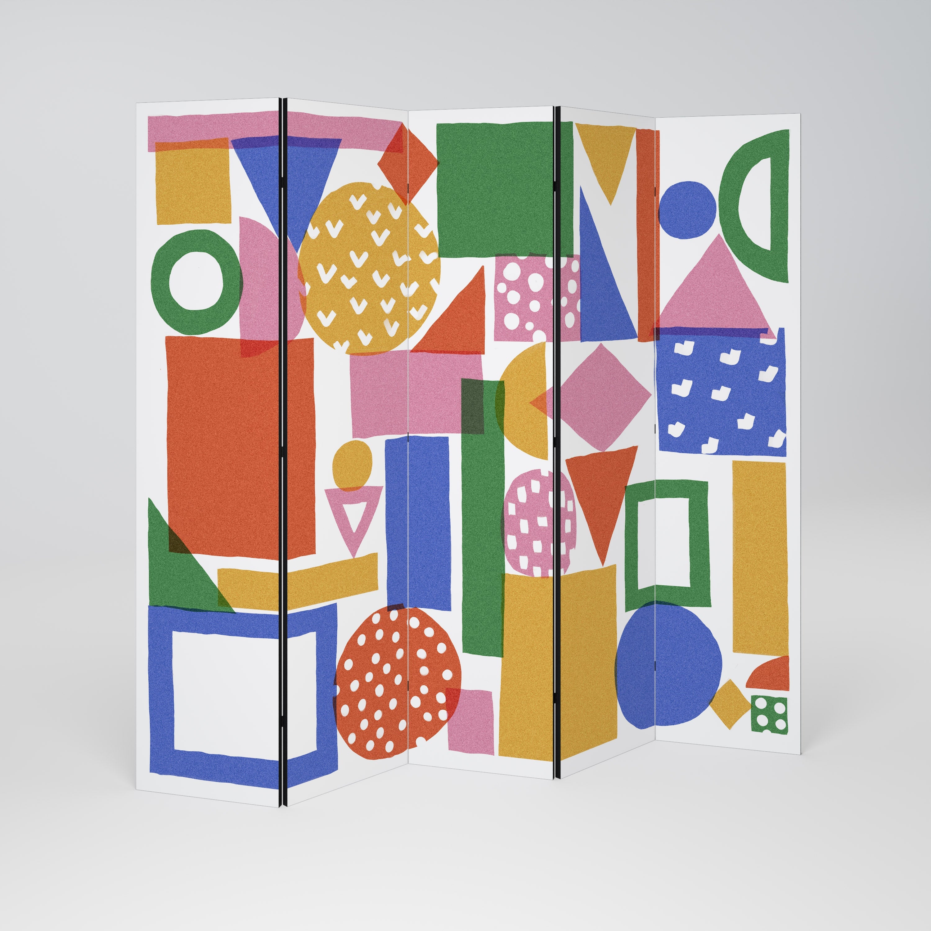 GEOMETRIC GLIMMER Biombo Decorativo de 5 Painéis