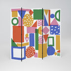 GEOMETRIC GLIMMER Biombo Decorativo de 5 Painéis