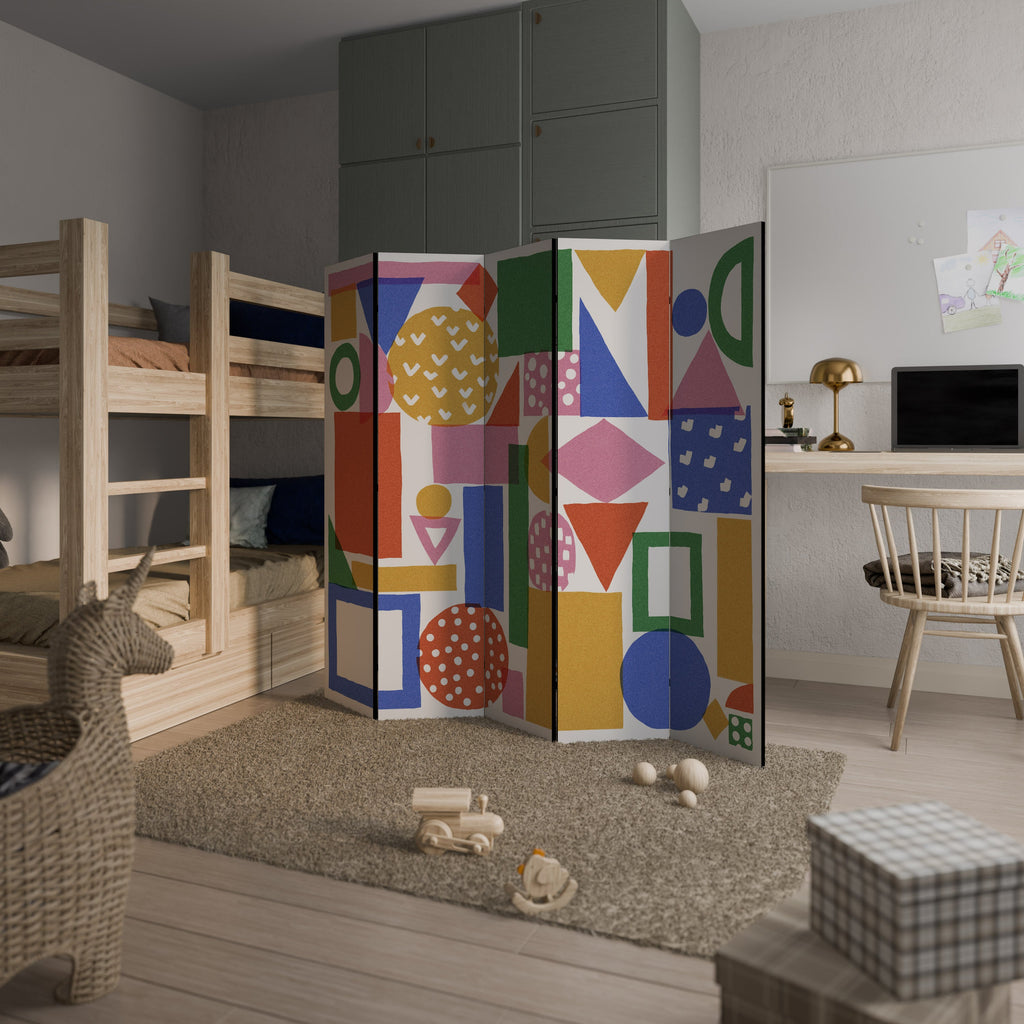 GEOMETRIC GLIMMER Biombo Decorativo de 5 Painéis