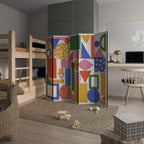 GEOMETRIC GLIMMER Biombo Decorativo de 5 Painéis