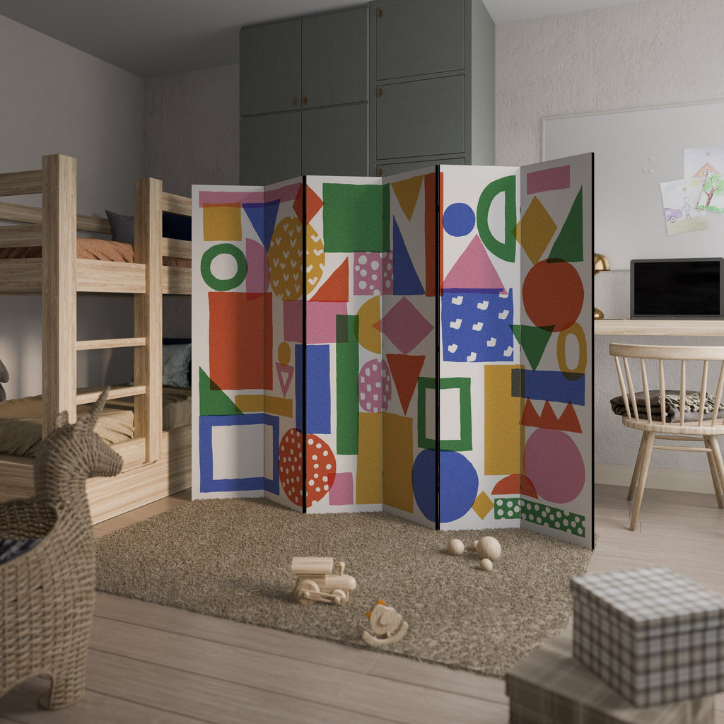 GEOMETRIC GLIMMER Biombo Decorativo de 6 Painéis