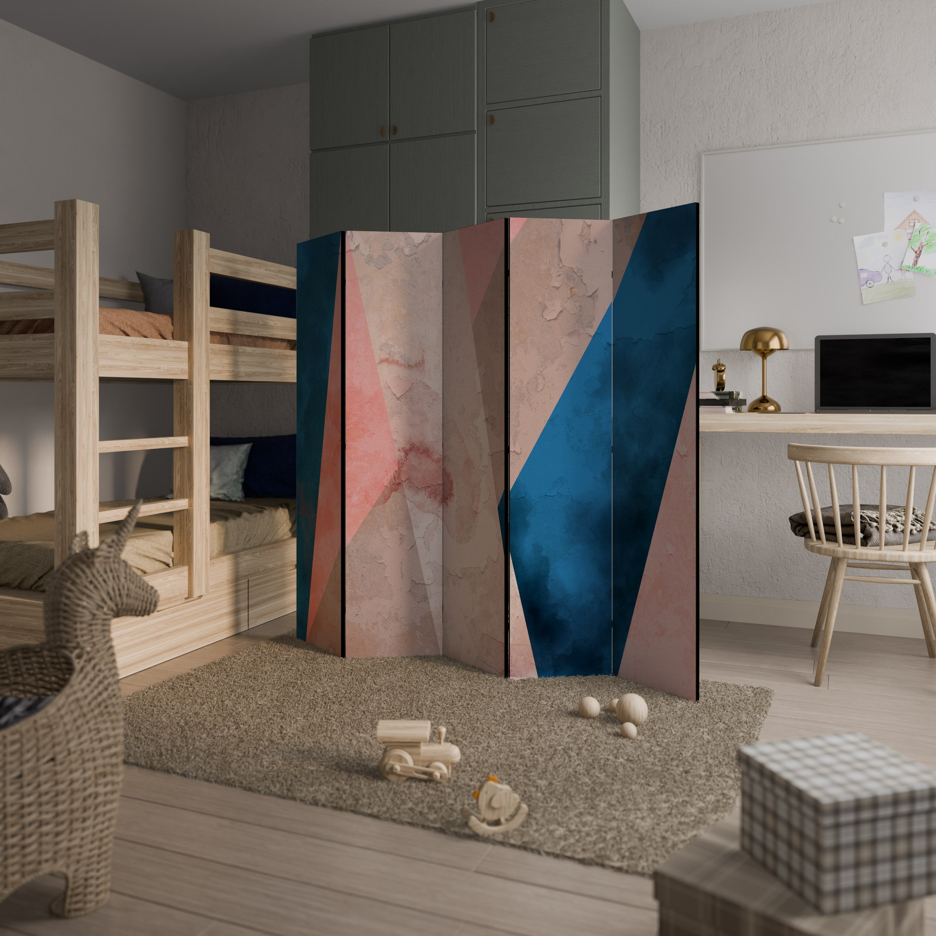 PEONY INTERIOR Biombo Decorativo de 5 Painéis